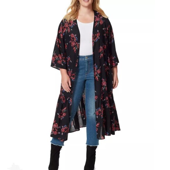 Jessica Simpson Women's Leilani Floral Tiered Kimono - L - Picture 1 of 9
